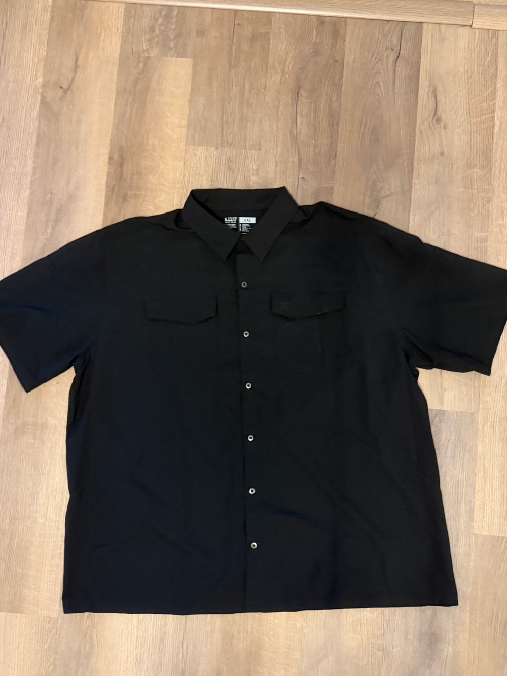 5.11 Tactical Black Short Sleeve Button Up Shirt 2XL Utility Performance